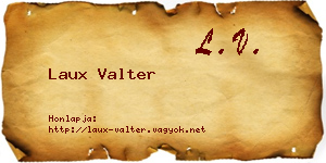 Laux Valter névjegykártya